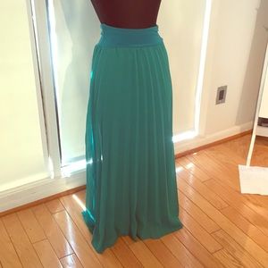Pleated Maxi Skirt